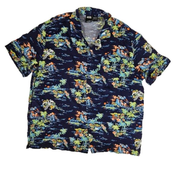 Star Wars Grogu Baby Yoda Hawaiian Shirt Mandalorian Men's Size XXL Short Sleeve - Picture 2 of 7